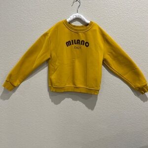 Gold/mustard, yellow sweatshirt. Girls large.